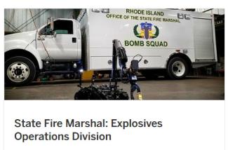 fire marshal bomb squad truck